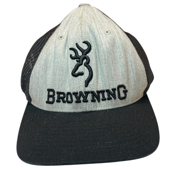 Browning Men’s  flexfit fitted gray / black cap - size Large/XL - Picture 1 of 4
